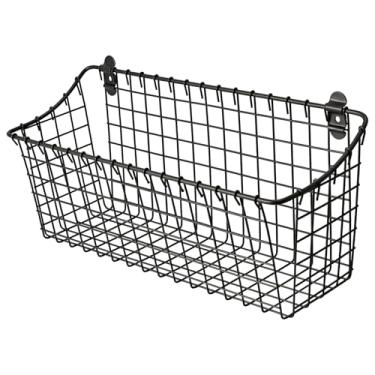 Imagem de Prateleira de ferro para temperos montada na parede – Grande prateleira de parede de cozinha pintada de cinza e organizador de temperos para frascos, condimentos e especiarias – 40 cm L × 14 cm P ×