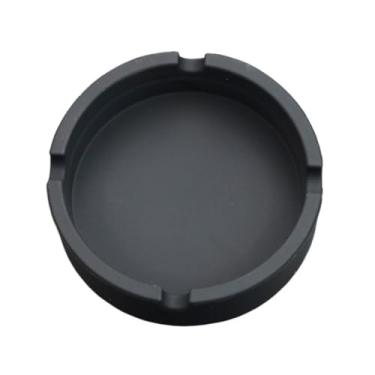 Imagem de Cinzeiros portáteis, 1 peça de cinzeiro quadrado colorido redondo de silicone para sala de estar, quarto, mesa de trabalho, conjuntos de cinzeiros (preto)
