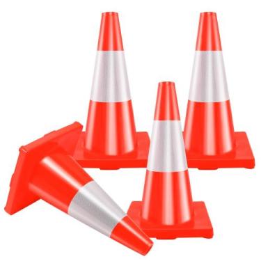 Imagem de Cones de trânsito RELIANCER 18 cm, PVC, estacionamento rodoviário, 4 u