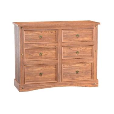 Imagem de Cômoda 6 Gavetas em Madeira Carvalho Rústico 131x48x104 cm Elliottiis Marin Brasil