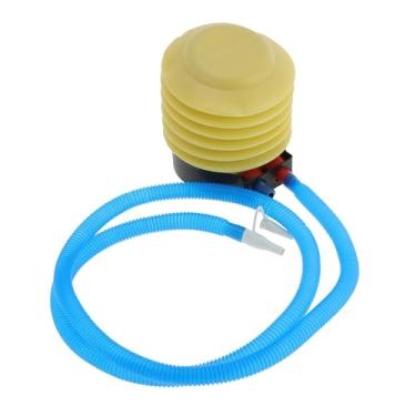 Imagem de uxcell Balão de plástico fácil operado à mão bomba de ar inflador azul amarelo