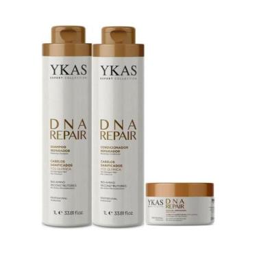 Imagem de Ykas Dna Repair Shampoo + Condicionador 1L + Máscara 250g