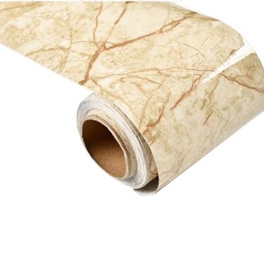 Imagem de TsoLay Adesivo de parede prático à prova d'água com borda de papel de parede de 10 m para sala de estar, bordas de papel de parede de mármore, decalques descasque e cole