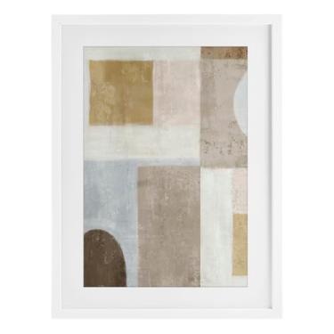 Imagem de Stupell Industries Subtle Drift Geometrics Impressão emoldurada branca sob vidro design por Emma Peal, 23 x 17