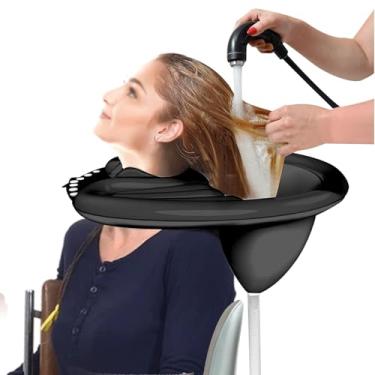 Imagem de Tigela inflável para lavagem de cabelo sem derramamento, lavatório de cabelo na cama, lavatório de cabelo leve e móvel