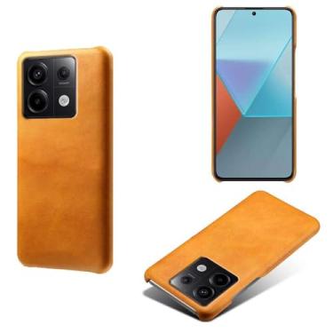 Imagem de Capa para Xiaomi POCO M6 Pro 4G,Proteção contra quedas,Casca de volta de cor sólida simples,Design de couro de imitação de plástico-Orange