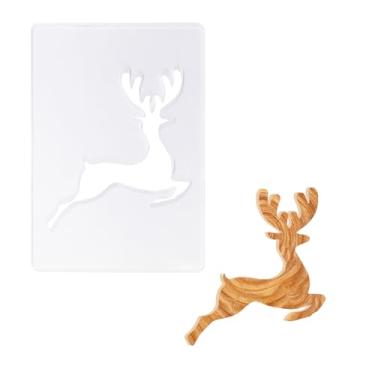 Imagem de Modelos de roteador de acrílico de Natal com formato de rena para carpintaria de férias, kit de artesanato decorativo de férias, ideias de presente faça você mesmo, estênceis para marcenaria para
