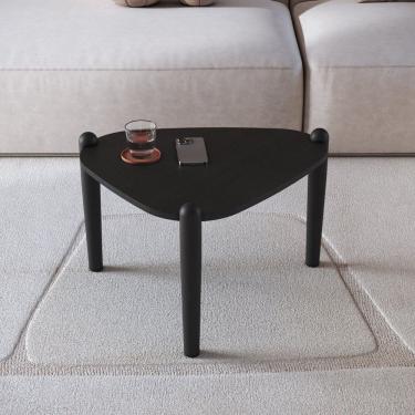 Imagem de Mesa de Centro Orgânica Pé Madeira Complementos Preto