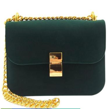 Imagem de Bolsa feminina transversal de veludo com alça de corrente - Rayson