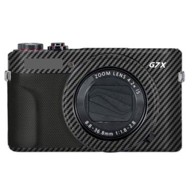Imagem de Adesivo de capa de câmera G7XII para Canon G7X Mark II película protetora antiarranhões decoração e resistência ao desgaste (fibra de carbono preta)