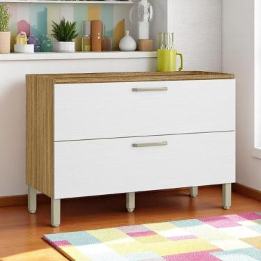 Imagem de Balcão 1 Basculante C/ Gaveteiro 120 Cm Ametista Freijó Supremo