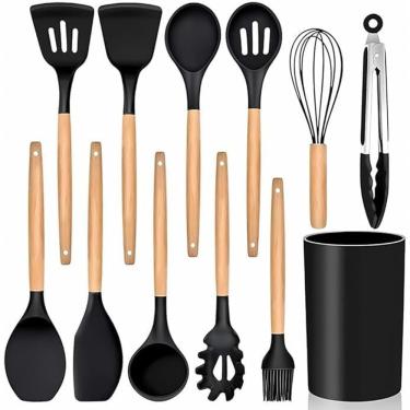 Imagem de Escumadeira De Silicone Utensílios De Cozinha Conjunto 12