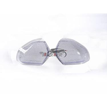 Imagem de TOPZONE Compatível com Kawasaki 1990-2004 ZX600 Ninja ZX-6; ZX600 ZZ-R600 1993-2006; Idicador de luz piscante frontal/traseiro (lente de seta traseira, sem lâmpadas, lente transparente)