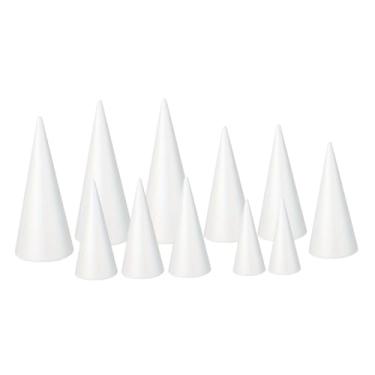 Imagem de FashionCha Cones de Espuma para árvore de Natal, Decorações de Isopor para Centros de Mesa, Pintura de árvore de Natal, Projeto Faça Você Mesmo, 11 Unidades
