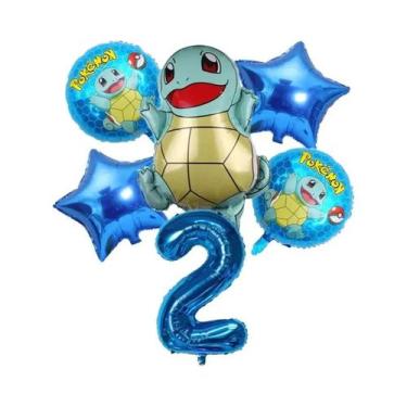 Imagem de Conjunto De Balões De Aniversário Pokémon Pikachu Squirtle Charmander 