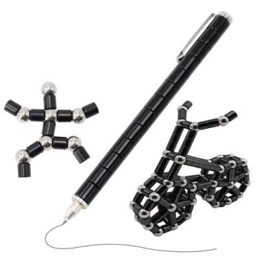 Imagem de Caneta magnética TTZycc de descompressão com 13 anéis magnéticos rosa