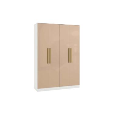 Imagem de Módulo De Quarto Adapt Guarda Roupa Adapt N536 C/ 4 Portas E 2 Gavetas Branco/macadamia - Kappesberg