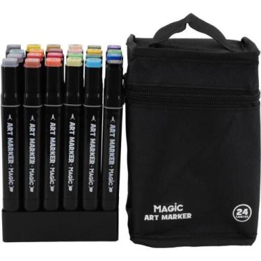 Imagem de Marcador Artístico ART Marker 24 Cores com Bolsa - Magic KIDS