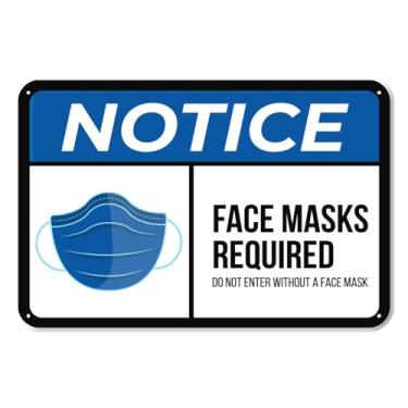 Imagem de Máscaras faciais necessárias aviso EPI sinal - 30 x 20 cm PVC sinal de segurança - placa de PVC premium para local de trabalho, armazém, local de trabalho, local de trabalho, regulação OSHA - à prova