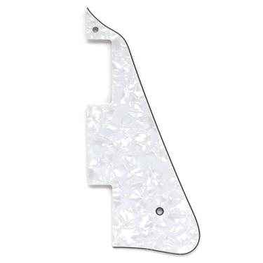 Imagem de Picareta de guitarra elétrica estilo clássico Les Paul Pickguard para guitarra estilo LP com parafusos de montagem (pérola branca)