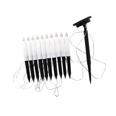 Imagem de Generic Velas cônicas solares, luminárias de jardim, luzes solares externas, castiçais cônicos para jardim