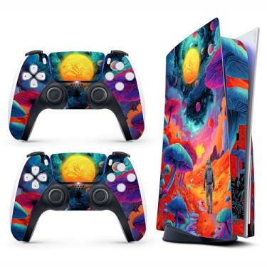 Imagem de Skin Sticker for Game Console 5 Cover - Hippie, Compatible with Both Disc Edition & Digital Edition (not Slim Ver) - 2 Controller Skins & Console Skin - No Bubble, Full Protection, Removable