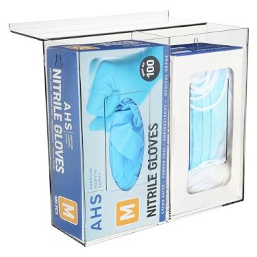 Imagem de AMERICAN HOSPITAL SUPPLY Dispensador Triplo De Higiene Com Tampa Da [Pacote 1] Porta-Luvas Três Compartimentos, Instalação Versátil Para Redes Cabelo, Máscaras Faciais, Lenços Papel, Protetores Sapa