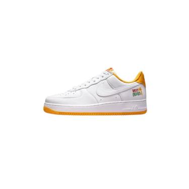 Imagem de Nike Tênis masculino Air Force 1 Low Retro QS West Indies (DX1156-101, branco/ouro universitário) tamanho 36