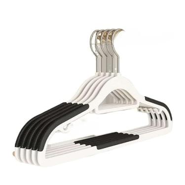 Imagem de Kit 40 cabides Borrachados adulto reforçado cor preto linha cabide resistente premium(Preto,3Grupo(10 peças por grupo))