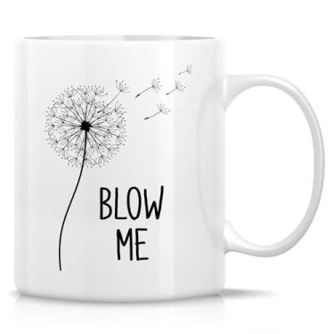 Imagem de Retreez Caneca engraçada de dente-de-leão Blow Me - Caneca de café de viagem de outono - xícara de café ou chá de cerâmica de 325 ml - Caneca de café sarcástica hilária - agradecimento, feriado