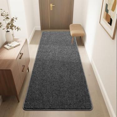 Imagem de HQAYW Tapete de corredor macio de 6 x 15 cm para corredores, tapetes de cabeceira pequenos de espuma viscoelástica espessa para quarto, sala de estar, tapete antiderrapante lavável para decoração de