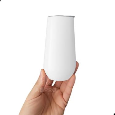 Imagem de Kit 10 Copos Taça Champanhe Vinho Espumante Drink 180ml Aço Inox Luxo (BRANCO)