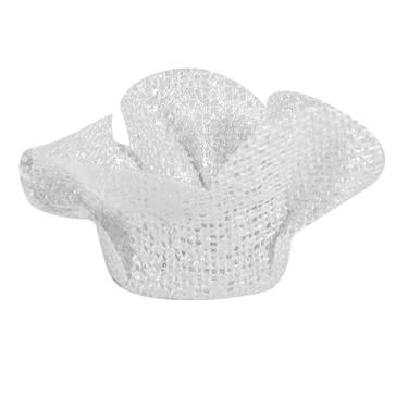 Imagem de Lindas embalagens de doces, 25 papéis de embrulho simples com flores únicas, biombos escoceses, casamentos, estreias, festas (COR BRANCA PEROLADA)