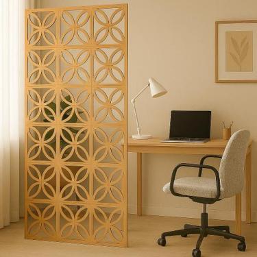 Imagem de 24 Cobogó Quadro MDF Divisoria Ambiente Lotus 29x29cm - Belo Papel de 