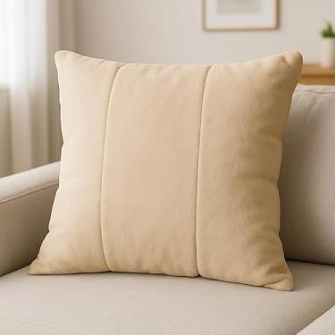 Imagem de Kit Almofada Cheia Em Suede Decorativas 45x45cm (Kit 2 Almofada Bege)