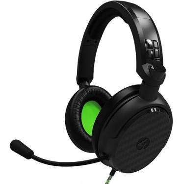 Imagem de 4Gamers Fone de ouvido para jogos C6-100 preto e verde compatível com PS4/PS5, Xbox, Switch, PC com microfone flexível, conector de 3,5 mm, cabo de 1,5 m, leve, confortável e durável