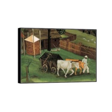 Imagem de BMZFYBS Arte de parede em tela reprodução de pintura famosa - imagens de moldura preta para sala de estar - decoração de casa de fazenda pôster e impressões 50 x 70 cm 20 x 27 pol