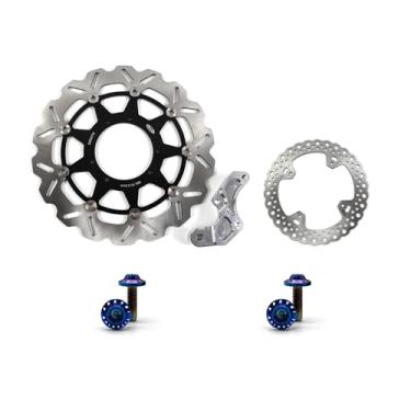 Imagem de Arashi Overzie Discos de freio dianteiros traseiros rotores com parafusos de montagem para Honda-HM CRE250F CRE250X 2004-2009, CRF250R CRF250X SUPERMOTARD 2004-2008, peças de acessórios de motocicleta