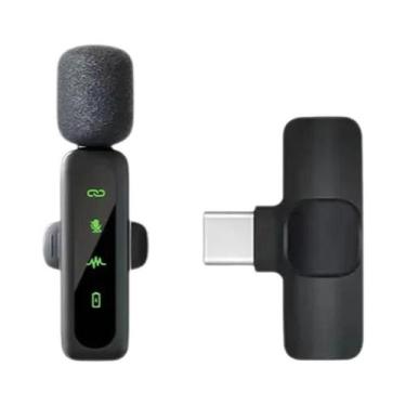Imagem de Microfone Lavalier Sem Fio Recarregável 80mAh Clip-On Para Podcast, St