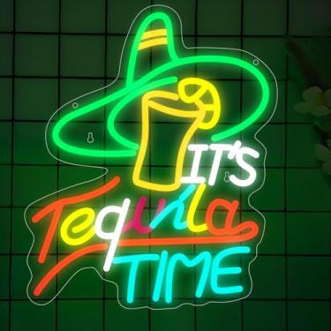 Imagem de Neonawall Tequila Time Neon Sign for Wall Decor Light Up Letters Business Led Sign Birthday Party Gifts Led Decorative Night Signs Room Decor Birthday Party Signs for Bar Club Restaurant Grand Opening