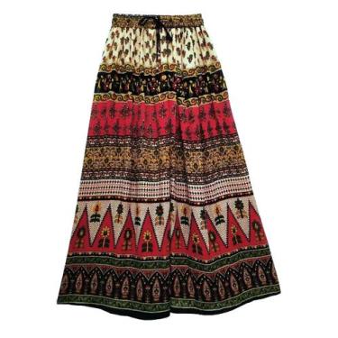 Imagem de Saia Indiana Maia Cigana Rodada Longa Vários Modelos - Bali, Verde esc