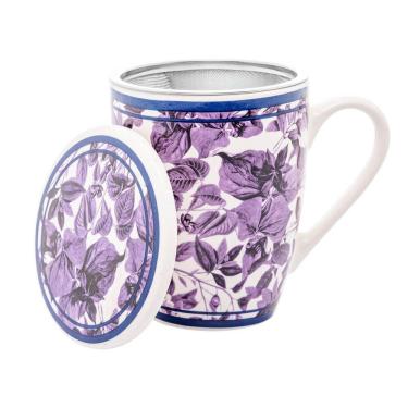 Imagem de Caneca de Porcelana Blue Garden com Infusor e Tampa 310ml