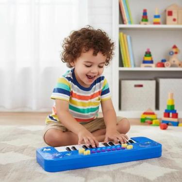Imagem de Teclado Piano Musical Eletrônico Infantil Com Microfone Brinquedo Educ