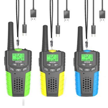 Imagem de Walkie Talkie Mfcir Kids recarregável, pacote com 3, longo alcance, 3 