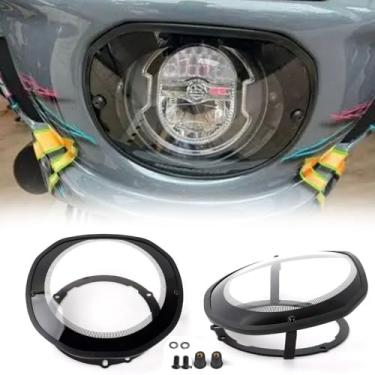 Imagem de Capa de carenagem de farol de motocicleta com proteção de lâmpada auxiliar de LED de borracha para Harley 2022-2025 Softail Low Rider ST FXLRST 117, para Softail Low Rider El Diablo FXRST 2022 (lente