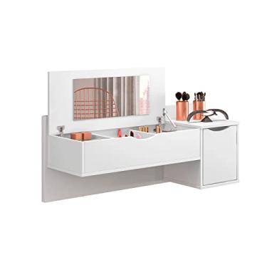 Imagem de Camarim 1 porta e tampo basculante Blush branco fosco liso Móveis Albatroz