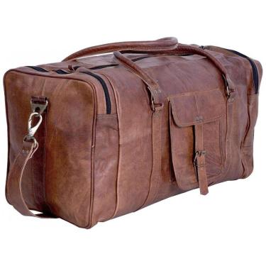 Imagem de Bolsa de Viagem Masculina s Clássica de Couro, KOMALS PASSION LEATHER, Marrom