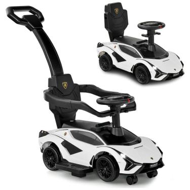 Imagem de Carrinho de Passeio Infantil 3 em 1 com Alça, Música, USB, Farol e Compartimento Sob o Assento para Crianças de 1 a 5 Anos, INFANS, Branco