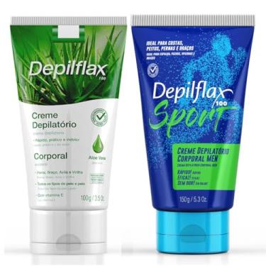 Imagem de Kit Creme Depilatório Depilador Íntimo Corporal Feminino e Masculino Depilflax Depilação Indolor Rápida