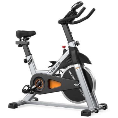 Imagem de Bicicleta Ergométrica com Suporte para Tablet e Banco Ajustável, YOSUDA, Cinza